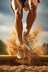  Long Jumper Vertical created with Generative AI Technology, ai, generative