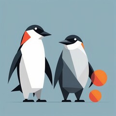 penguin in flat style penguin in flat style vector illustration of cute penguin with a big peng