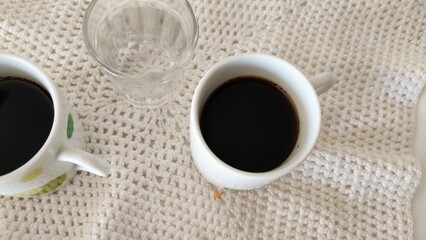 Cups of black coffee 