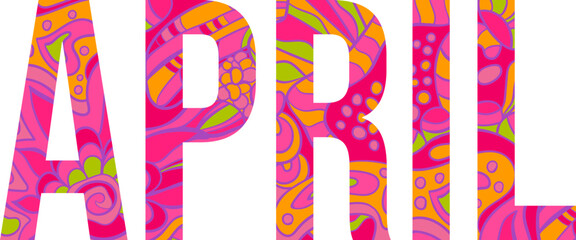 April creative vector text