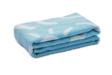 Blue Towel on white background 