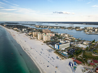 Clearwater Beach, Florida, Drone Photo of Clearwater Beach, Aerial Photo of Beach, Downtown Clearwater - obrazy, fototapety, plakaty