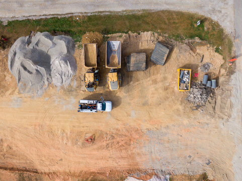 Stock Construction Site Drone Photos