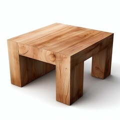 Sleek Design: Modern Wooden Side Table Isolated on White Background. Generative ai