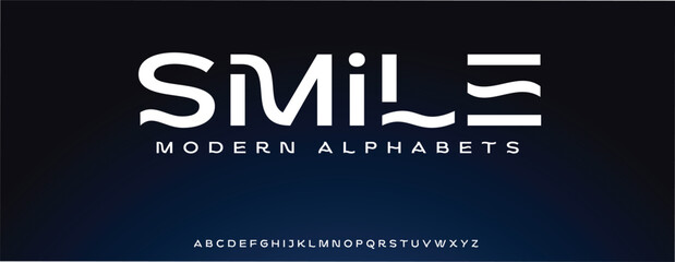 SMILE Minimal font creative modern alphabet. Typography with dot regular and number. minimalist style fonts set. vector illustration