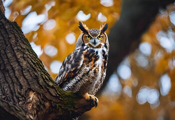 an owl sitting on a branch looking around its ear while in a tree