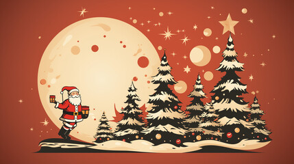 2024 new year christmas, classic illustration