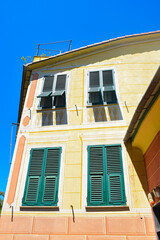 View to the colorful architecture in Portofino, Italy 