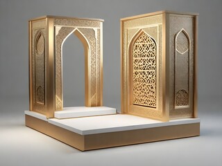 Islamic Podium, luxury ramadan podium for display product, presentation, stage, base