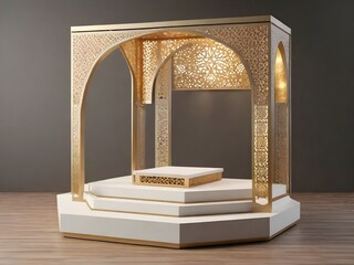Islamic Podium, luxury ramadan podium for display product, presentation, stage, base