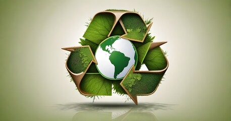 Recycle symbol green copy space, Eco friendly earth background