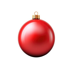 Red Christmas ball isolated on transparent background. Generative ai