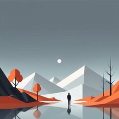 abstract landscape with mountains. vector illustration. abstract landscape with mountains. vect