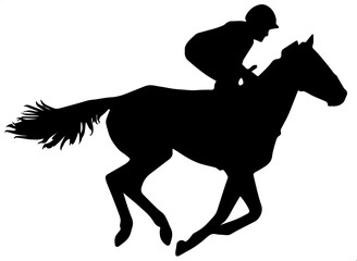 silhouette of a horse rider illustration vector