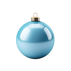 Blue Christmas ball isolated on transparent background. Generative ai