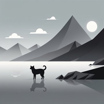 black dog with black dog in the mountains black dog with black dog in the mountains dog with do
