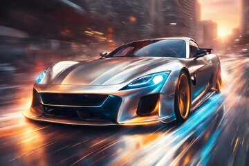 illustration of a sports car illustration of a sports car 3d rendering of a brand - less generi