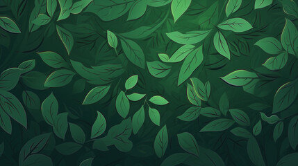 green pattern with leaves and text space
