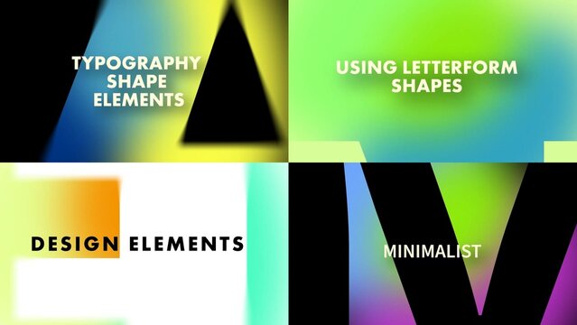Typography Shape Elements with 4 Animations
