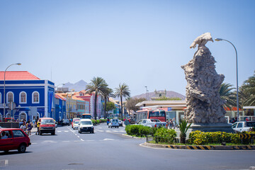 View to street, terrace, residential houses, houses, outside Cape Verde islands, island, Sao...