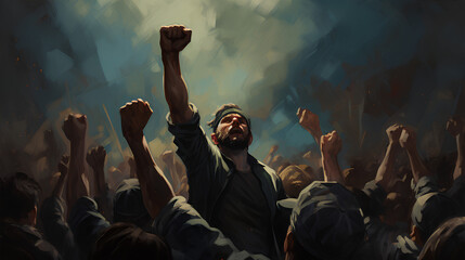 Resistance Fists Up Rise Up Rebellion Wallpaper Painting Generative AI