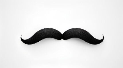 Black Mustache on White Background Graphic Resource Asset Generative AI