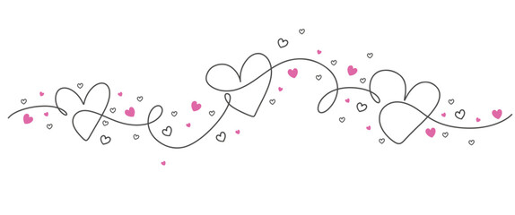 heart line art style vector illustration. Valentine element design