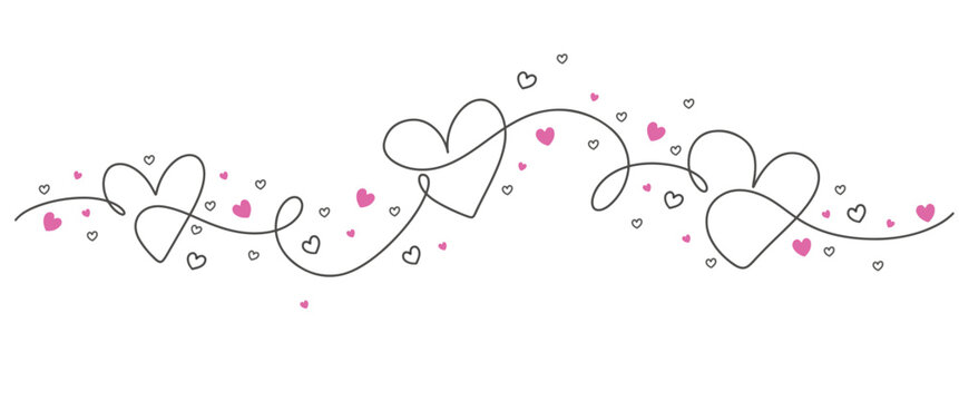 Naklejki heart line art style vector illustration. Valentine element design