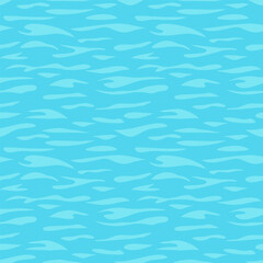Abstract blue waves of water, seamless pattern