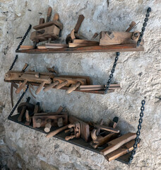 Woodworking tools in the castle workshop