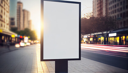 Mock up with big poster in city, AI generative
