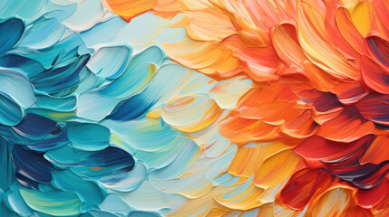 Fototapeta na wymiar Colorful Energetic Oil Paint Close-Up
