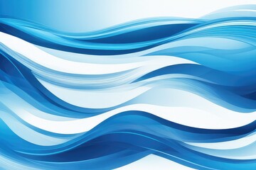 Fototapeta premium Abstract blue wave background. Stylized water flow banner