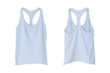 Women's Baby Blue Rib-Knit Racerback Cropped Tank Top