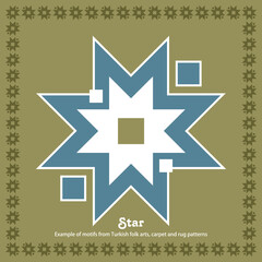 Turkish Rug and carpet design vector motif,