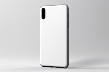 white silicone phone case mockup on a smartphone, displayed on a clean, neutral background, showcasing its smooth finish and precise cutouts
