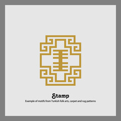 Turkish Rug and carpet design vector motif,