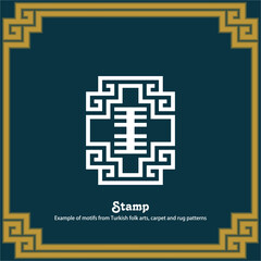 Turkish Rug and carpet design vector motif,