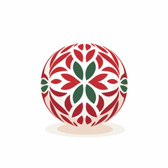 Christmas ball in cartoon, doodle style. 2d vector illustration in logo, icon style. AI Generative