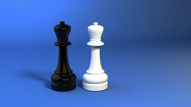 a black and white chess pieces
