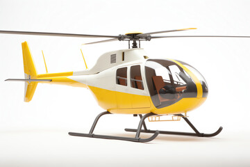 a yellow and white helicopter