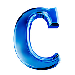 Blue symbol with bevel. letter c