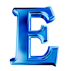 Blue symbol with bevel. letter e