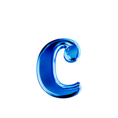Blue symbol with bevel. letter c