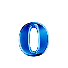 Blue symbol with bevel. letter o