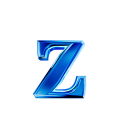 Blue symbol with bevel. letter z