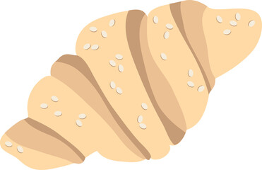 croissant icon on transparent, png. french food breakfast pastry symbol. croissant bakery design. fresh croissant