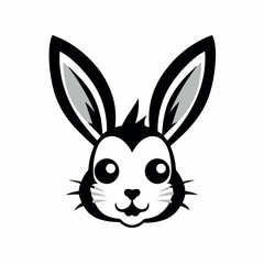 Fototapeta premium Rabbit in cartoon, doodle style. 2d vector illustration in logo, icon style. AI Generative