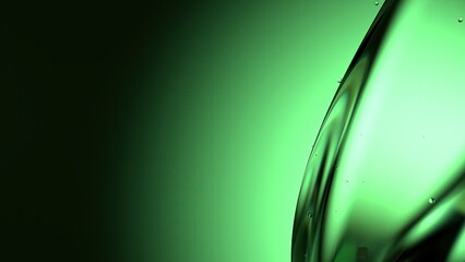 Green Glass Organic Transparent Refraction and Reflection Elegant Modern 3D Rendering Abstract Background