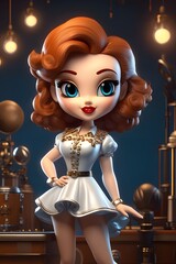 Beautiful young retro female model.